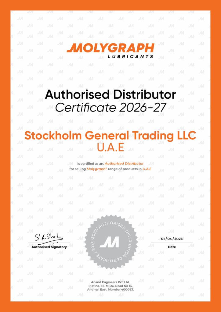 Molygraph Authorised Distributor Certificate 26-27- STOCKHOLM